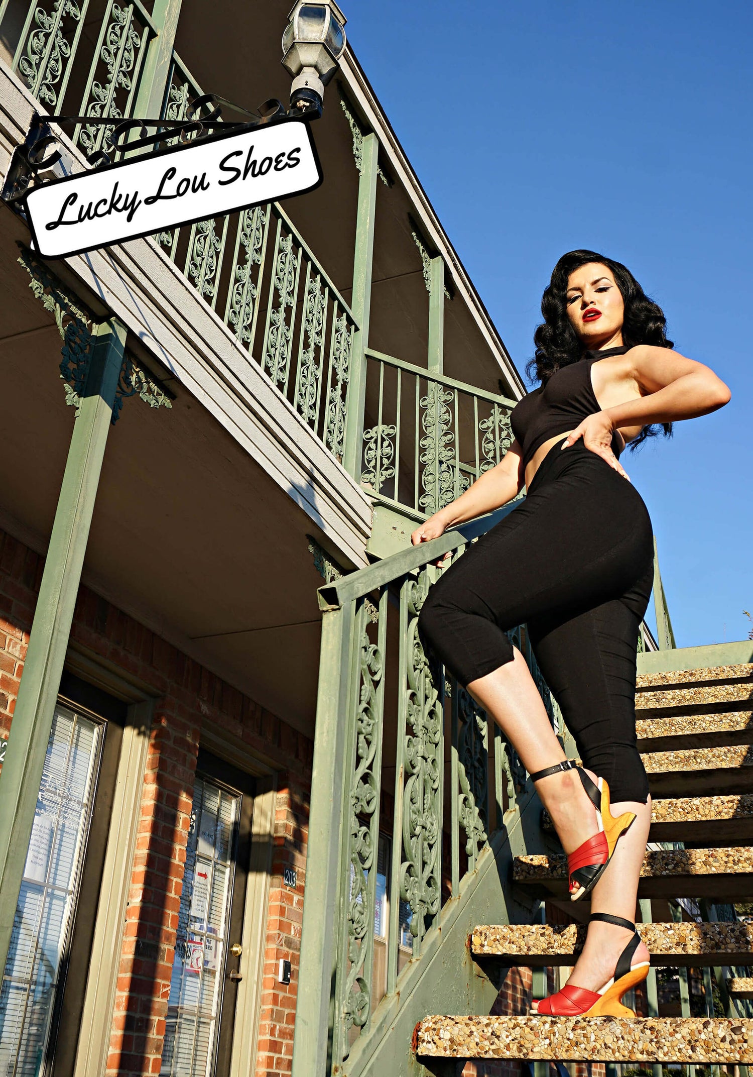 Model wearing Harlequin
