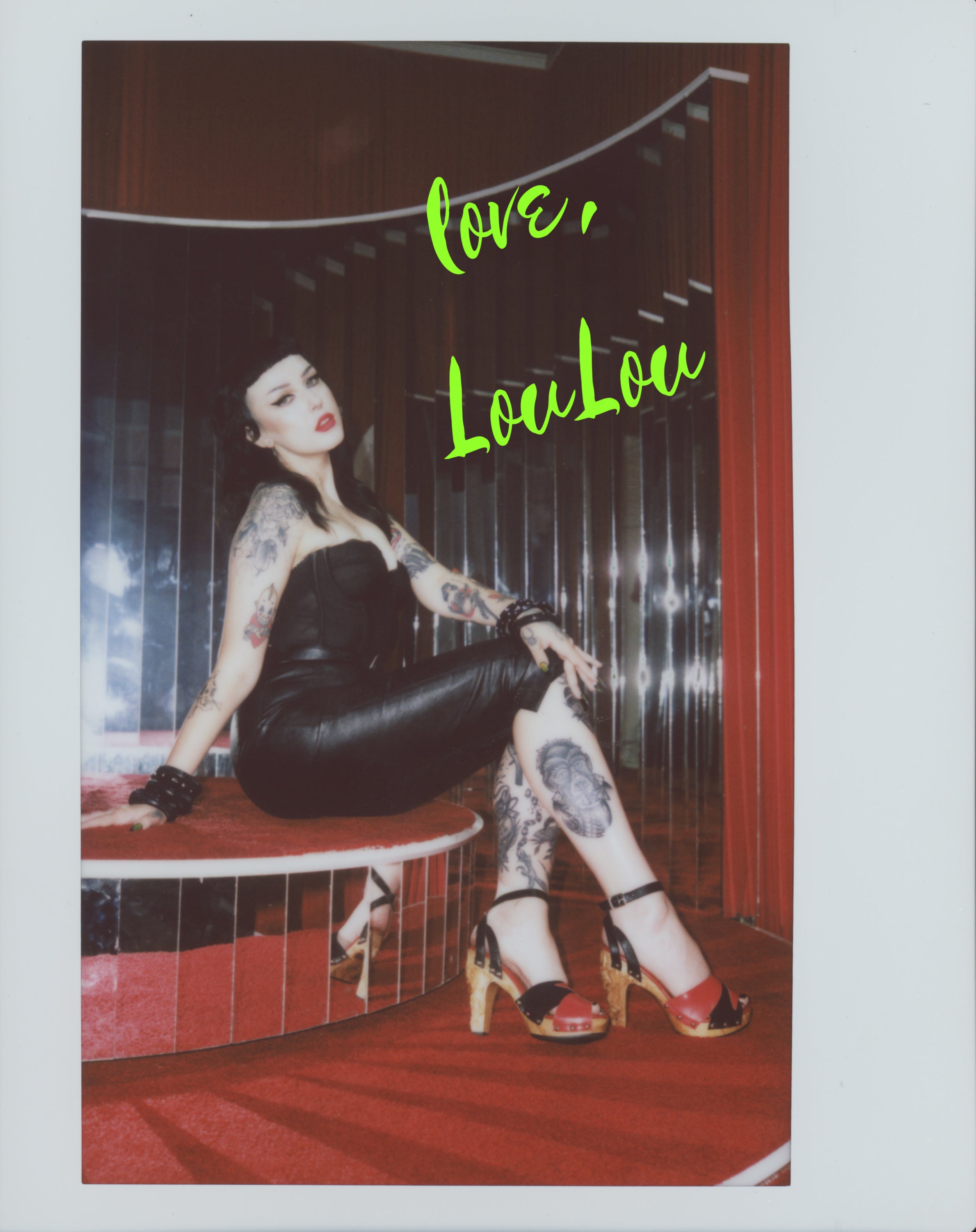 the NEW Diablo Collection - 4" Stiletto with Black Suede and Red Leather Strap