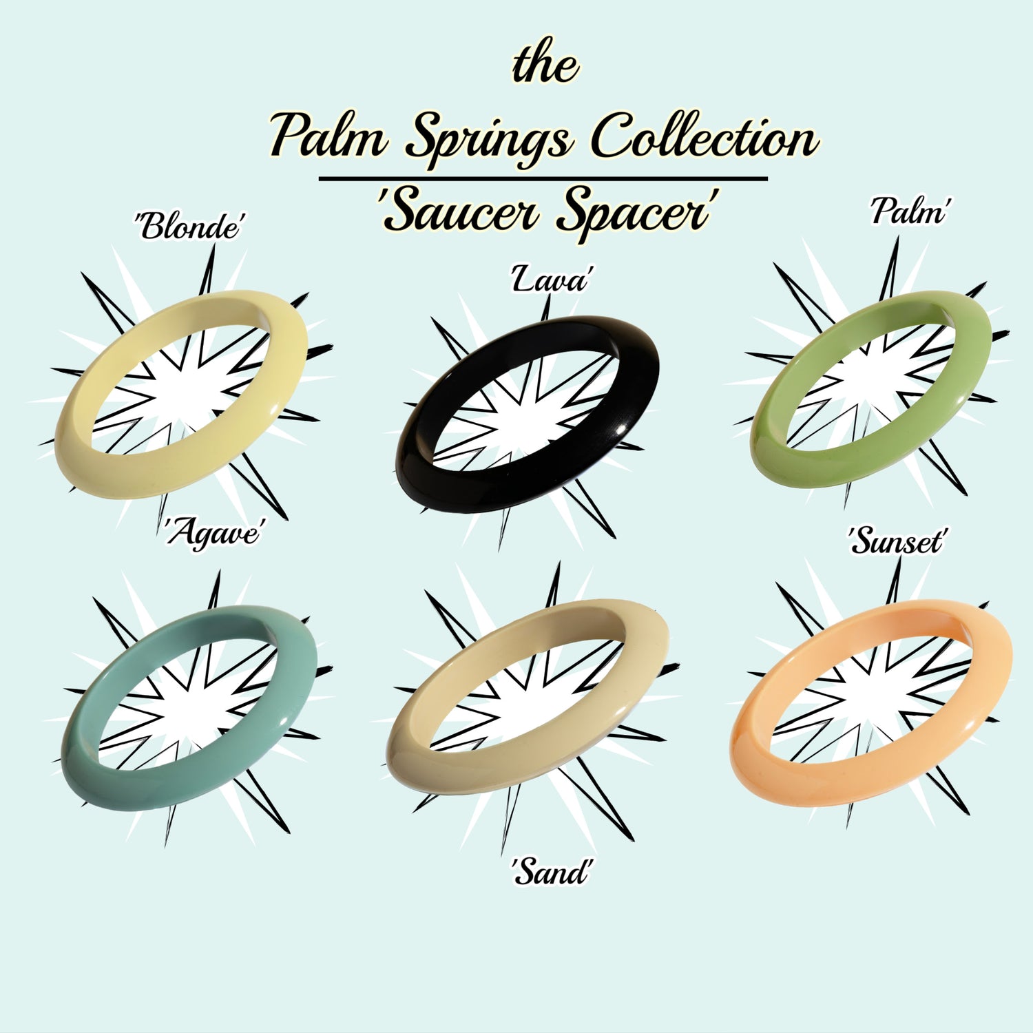 the Palm Springs Bangle Collection - the Saucer Spacer.