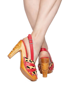 the Rockin' Tiki - with a Scarlette Red Leather and Leopard Slingback!