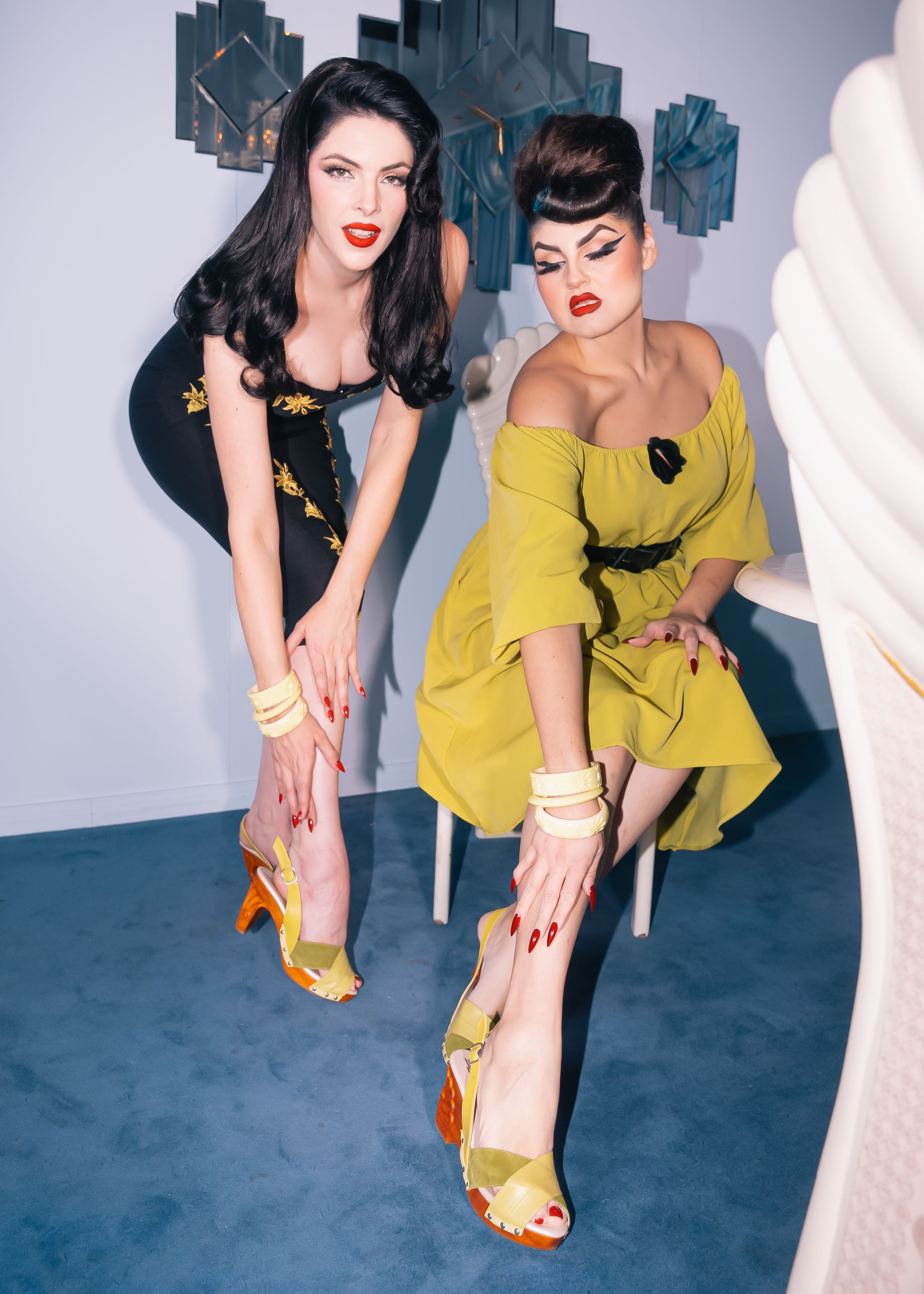 the NEW Venus Wedge by LouLou von Hochtritt - in Chartreuse Velvet