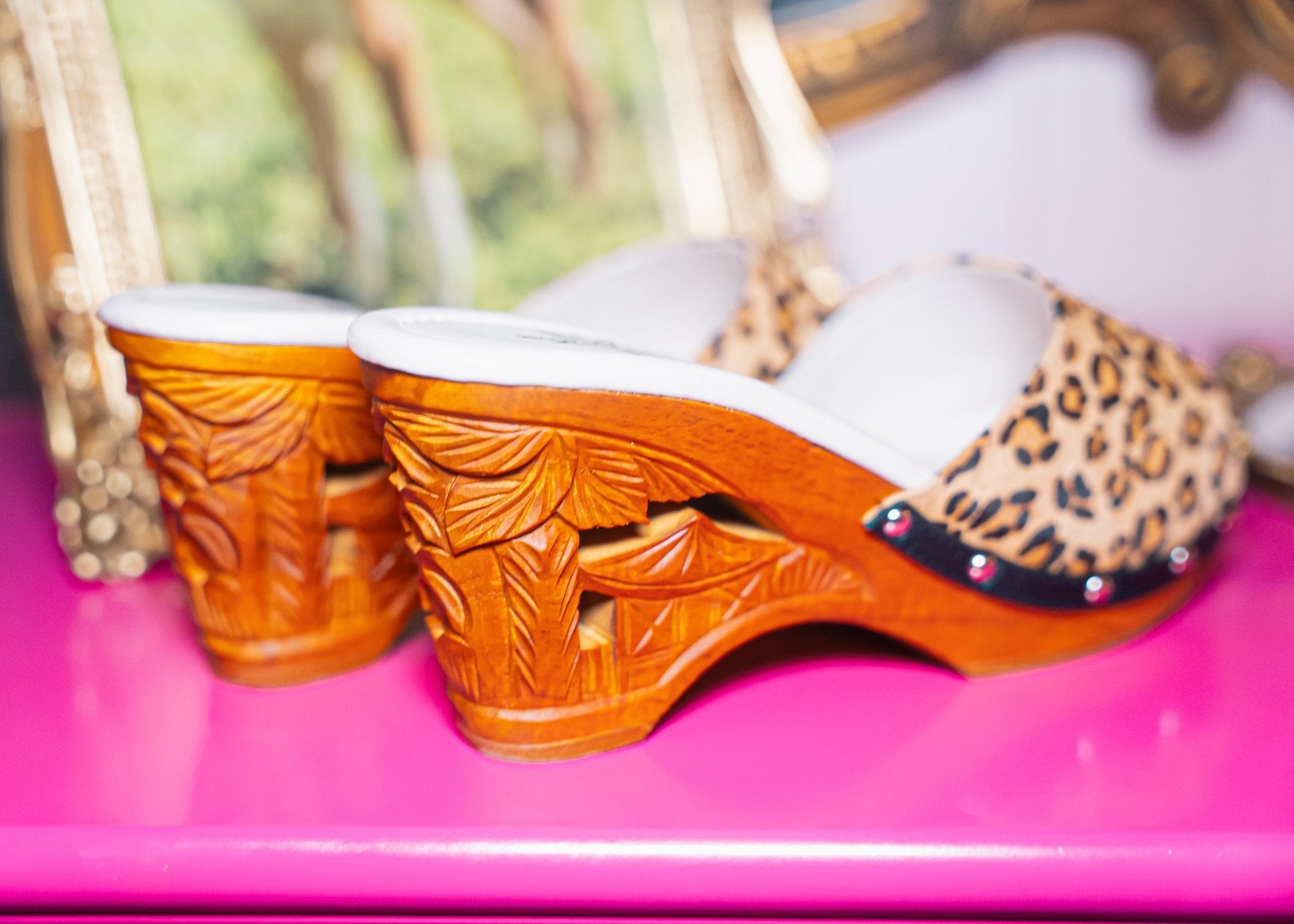 the Souvenir 3" wedge shoe w/o Ankle Strap - in Leopard - Lucky Lou Shoes