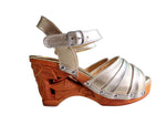 Load image into Gallery viewer, Souvenir/with Ankle Strap - in Gilda Gold Leather
