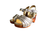Load image into Gallery viewer, Souvenir/with Ankle Strap - in Gilda Gold Leather
