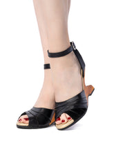on Sale - the Boom Boom in Black Suede and Leather - Lucky Lou Shoes