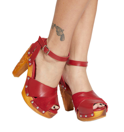 the Cherry Blossom - in Scarlette Suede and Leather