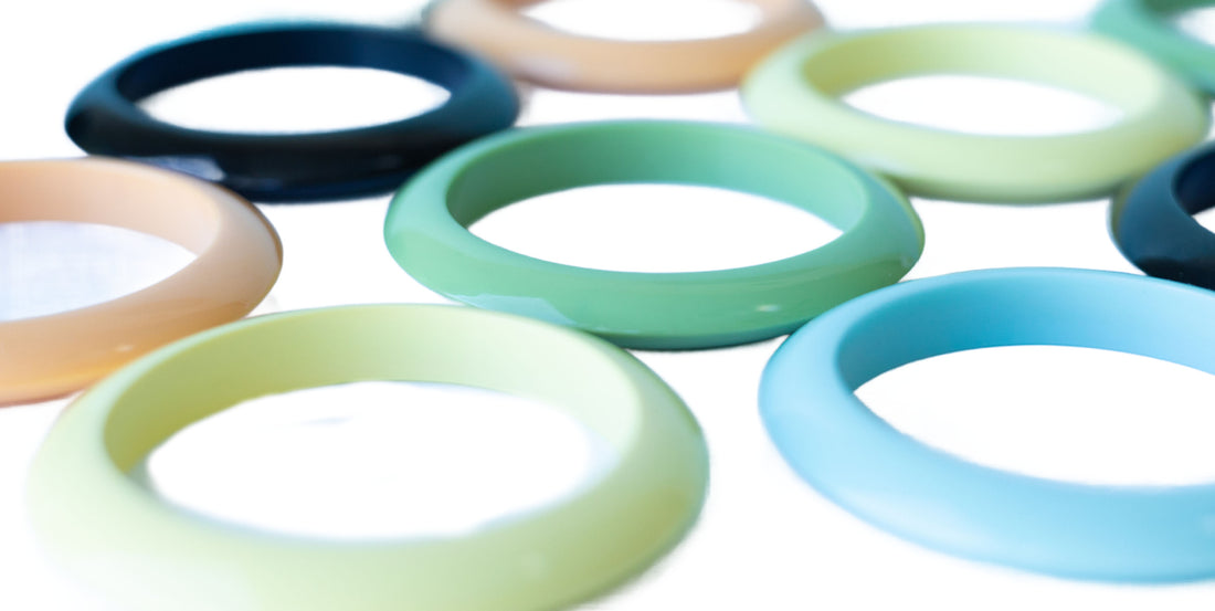 the Palm Springs Bangle Collection - the Saucer Spacer.