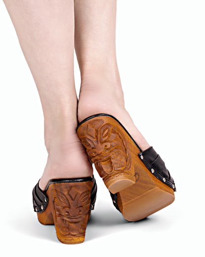 the Savage Idol - 3" wedge - in Lava - Lucky Lou Shoes