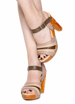 Load image into Gallery viewer, the Rockin&#39; Tiki/with Ankle Strap - in a Nude color combo
