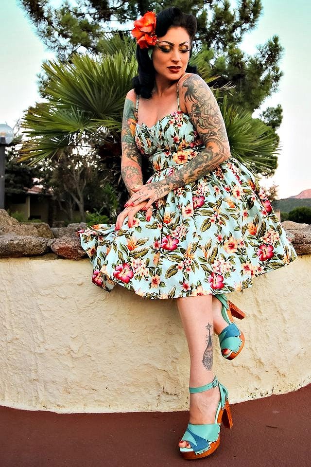 Cherry Blossom / hand-carved wood heels / Breezeway Jade - Lucky Lou Shoes