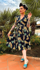 Savage Idol / hand-carved wood wedge shoes / Ocean Blue - Lucky Lou Shoes