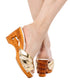 Souvenir/without Ankle Strap - in New Vegan Gold Leather - Lucky Lou Shoes