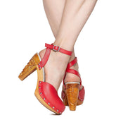 the Amor y Muerte - in Red Leather - Lucky Lou Shoes