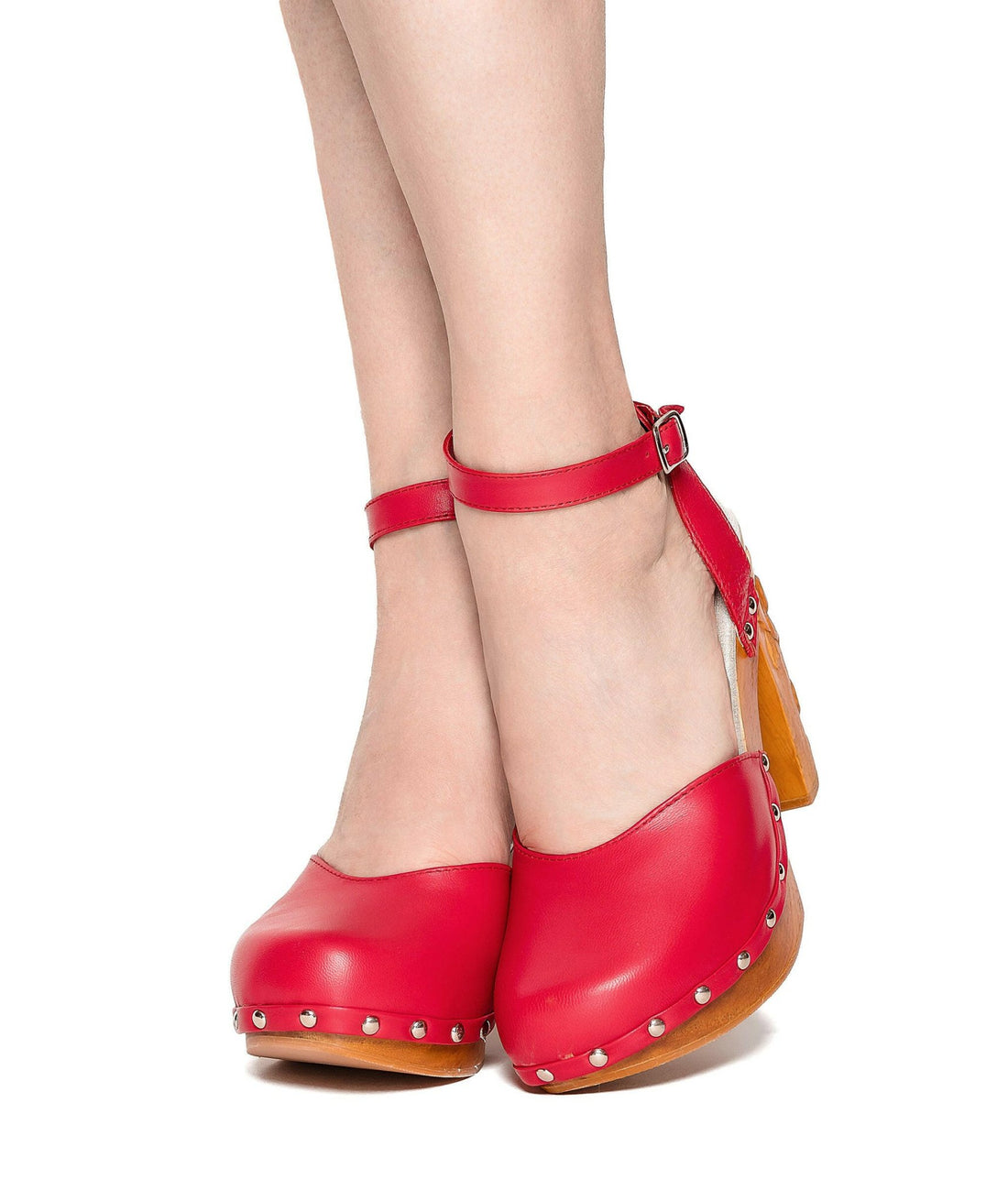 the Amor y Muerte - in Red Leather - Lucky Lou Shoes