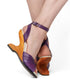 the Boom Boom 4" carved wood wedge shoes / Purple - Lucky Lou Shoes