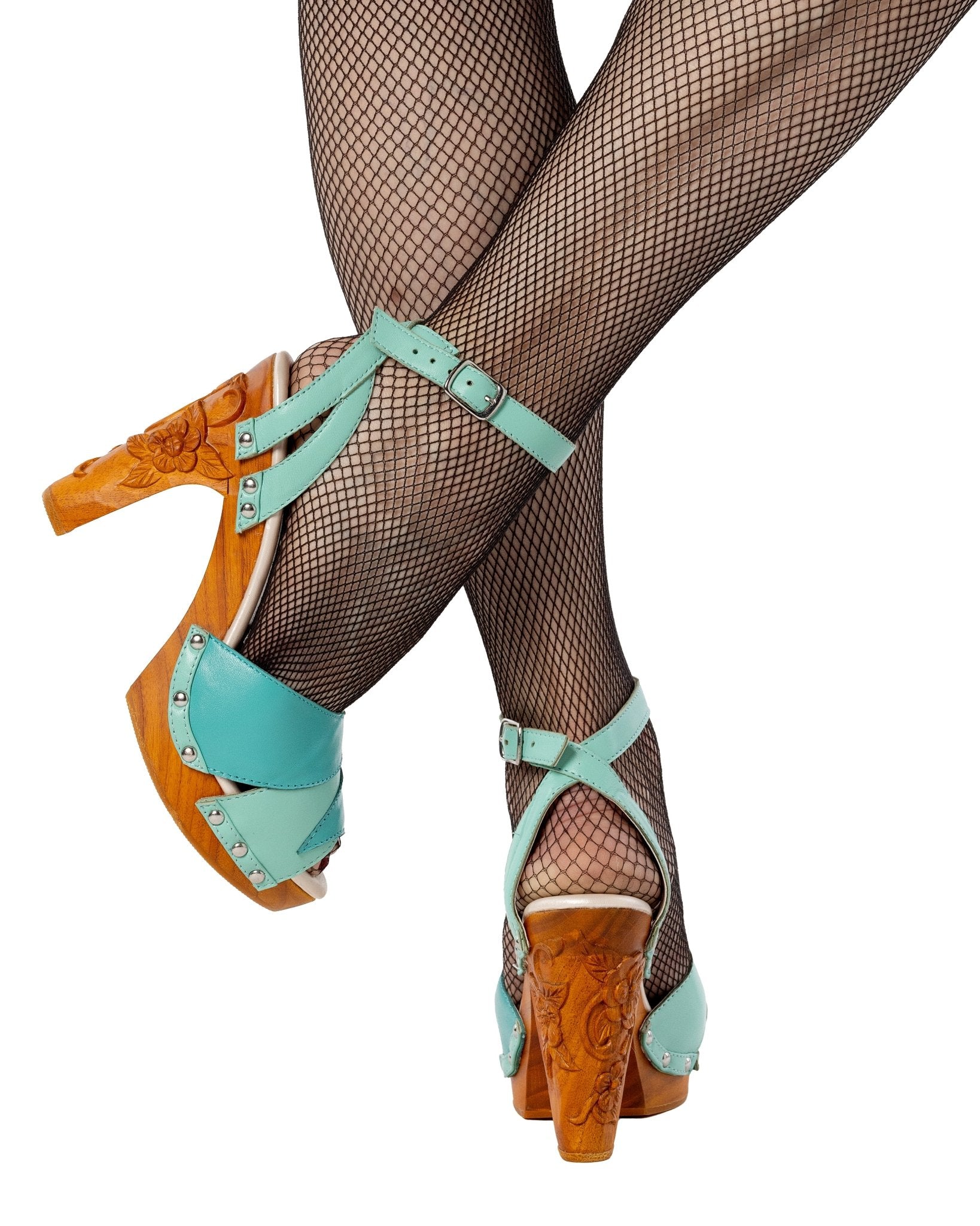 the Cherry Blossom 4" stiletto - in Aqua Holiday - Lucky Lou Shoes
