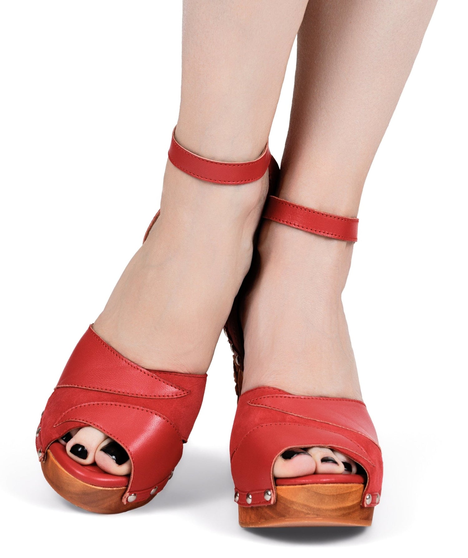 the Cherry Blossom 4" stiletto - in Scarlette Suede and Leather - Lucky Lou Shoes