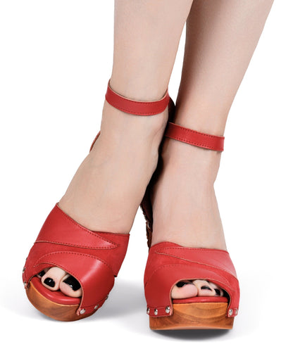 the Cherry Blossom 4" stiletto - in Scarlette Suede and Leather - Lucky Lou Shoes