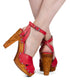 the Cherry Blossom 4" stiletto - in Scarlette Suede and Leather - Lucky Lou Shoes