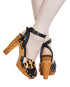 the Cherry Blossom in Black Leather and Leopard - Lucky Lou Shoes