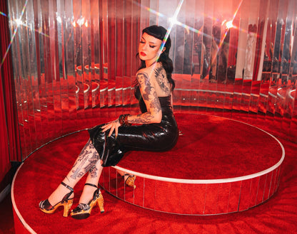 the Diablo Collection - 4" Stiletto in Black Leather and Zebra Fur - Lucky Lou Shoes
