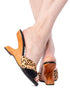 the Ilze Mule in Black Leather and Leopard - Lucky Lou Shoes