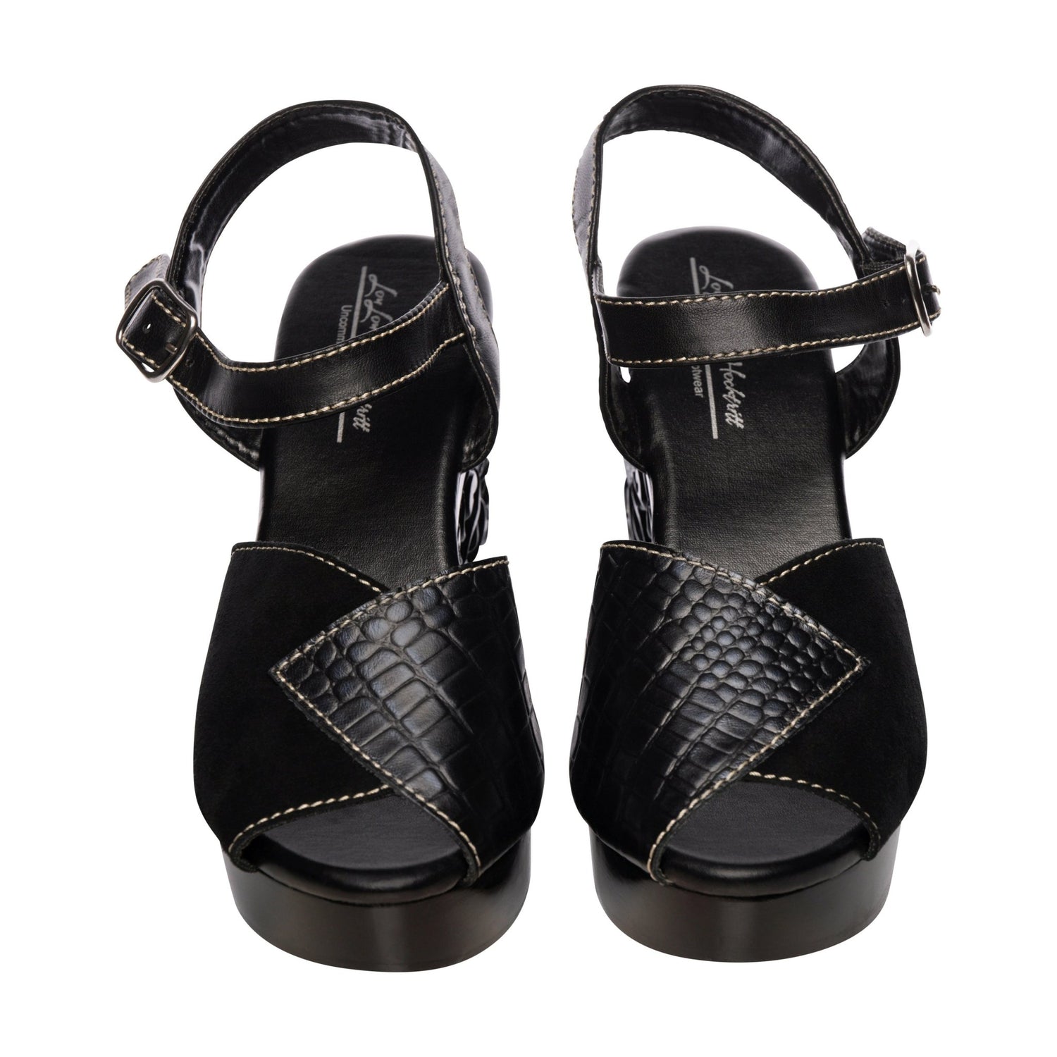 the Memento Mori - in Black Snake on Black - Lucky Lou Shoes