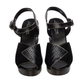 the Memento Mori - in Black Snake on Black - Lucky Lou Shoes