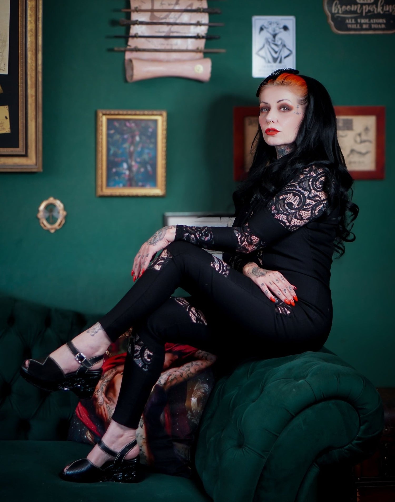 the Memento Mori - in Black Snake on Black - Lucky Lou Shoes