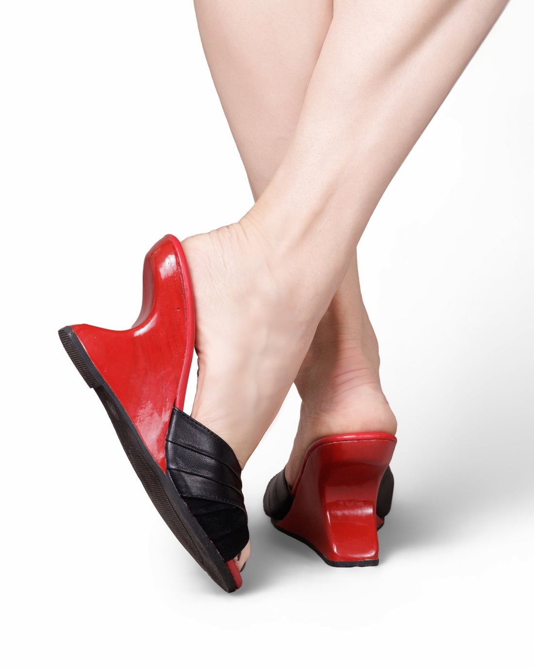 the Opium Collection - the Ilze Mule with a Black Leather strap - Lucky Lou Shoes