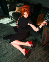 the Opium Collection - the Ilze Mule with a Black Leather strap - Lucky Lou Shoes