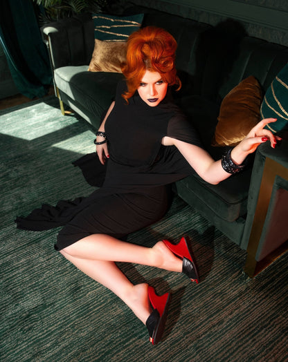 the Opium Collection - the Ilze Mule with a Black Leather strap - Lucky Lou Shoes