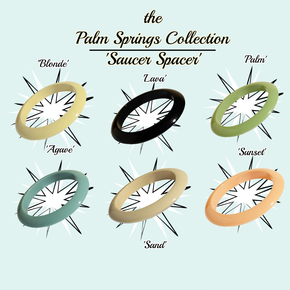the Palm Springs Bangle Collection - the Saucer Spacer - Lucky Lou Shoes