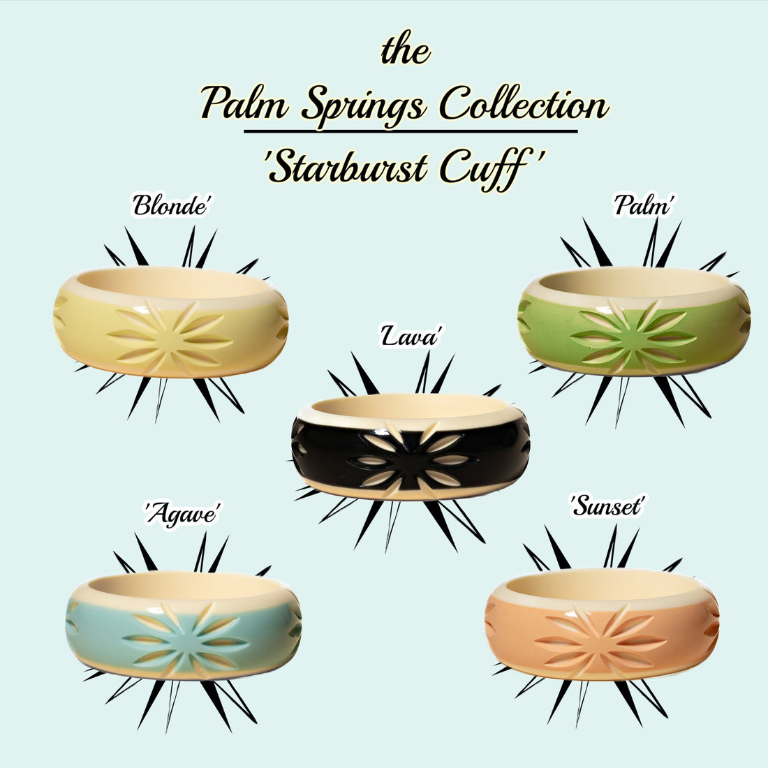 the Palm Springs Bangle Collection - the Starburst Cuff - Lucky Lou Shoes