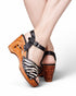 the Souvenir 3" wedge shoe w/ Ankle Strap - in Wild Nobility Zebra - Lucky Lou Shoes