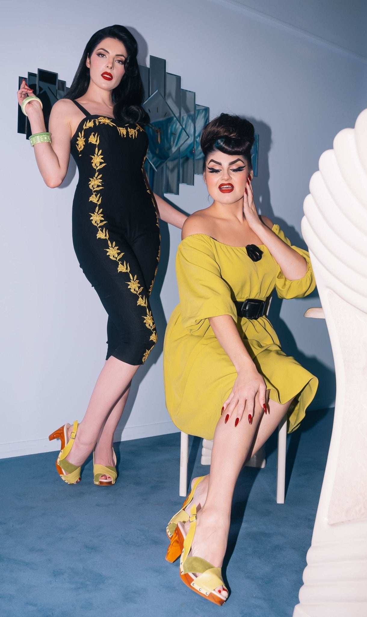 the Venus Stiletto in Chartreuse Velvet - Lucky Lou Shoes