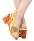 the Venus Wedge in Chartreuse Velvet - Lucky Lou Shoes