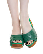 Load image into Gallery viewer, Souvenir/without Ankle Strap - in Green Leather
