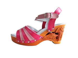 Souvenir/with Ankle Strap - in Tickle Pink Leather