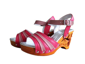Souvenir/with Ankle Strap - in Tickle Pink Leather