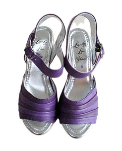 Souvenir/with Ankle Strap - in Bang Bang Purple Leather