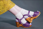Load image into Gallery viewer, Souvenir/with Ankle Strap - in Bang Bang Purple Leather
