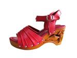 Load image into Gallery viewer, Souvenir/with Ankle Strap - in Scarlette Red Leather
