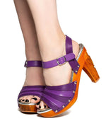 Load image into Gallery viewer, Rockin&#39; Tiki/with Ankle Strap - in Bang Bang Purple Leather
