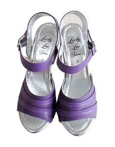 Rockin' Tiki/with Ankle Strap - in Bang Bang Purple Leather