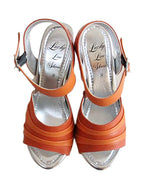Load image into Gallery viewer, Rockin&#39; Tiki/with Ankle Strap - in Kupcake Orange Leather
